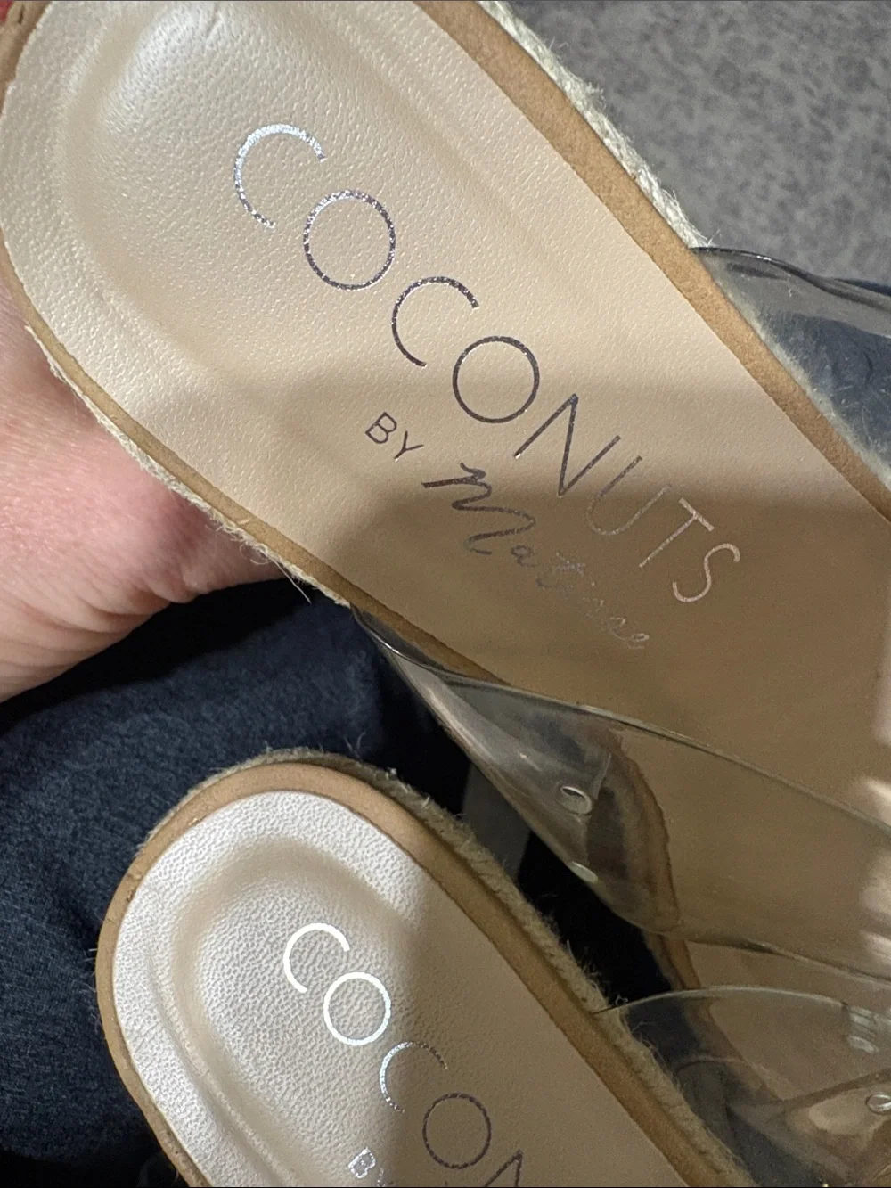 🥥 Coconuts by Matisse 🌴 Big Fan slip-on espadrille wedge with clear straps 6.5M - Picture 9 of 9